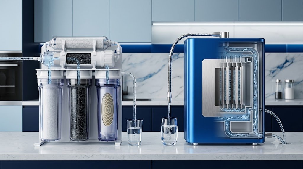 Alkaline water filter and electrolysis plate based water ionizer comparison