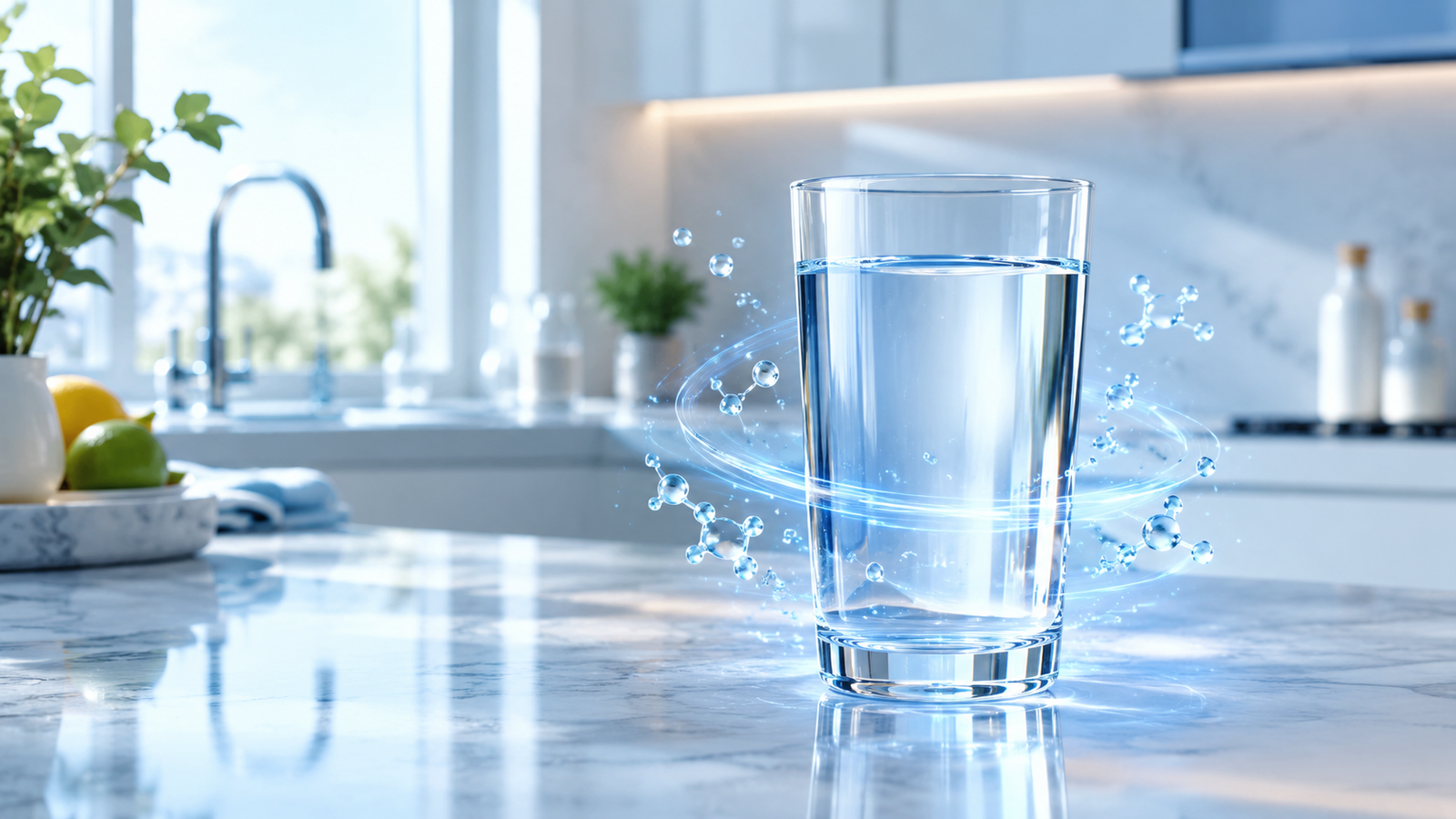 Alkaline water pH concept in drinking water