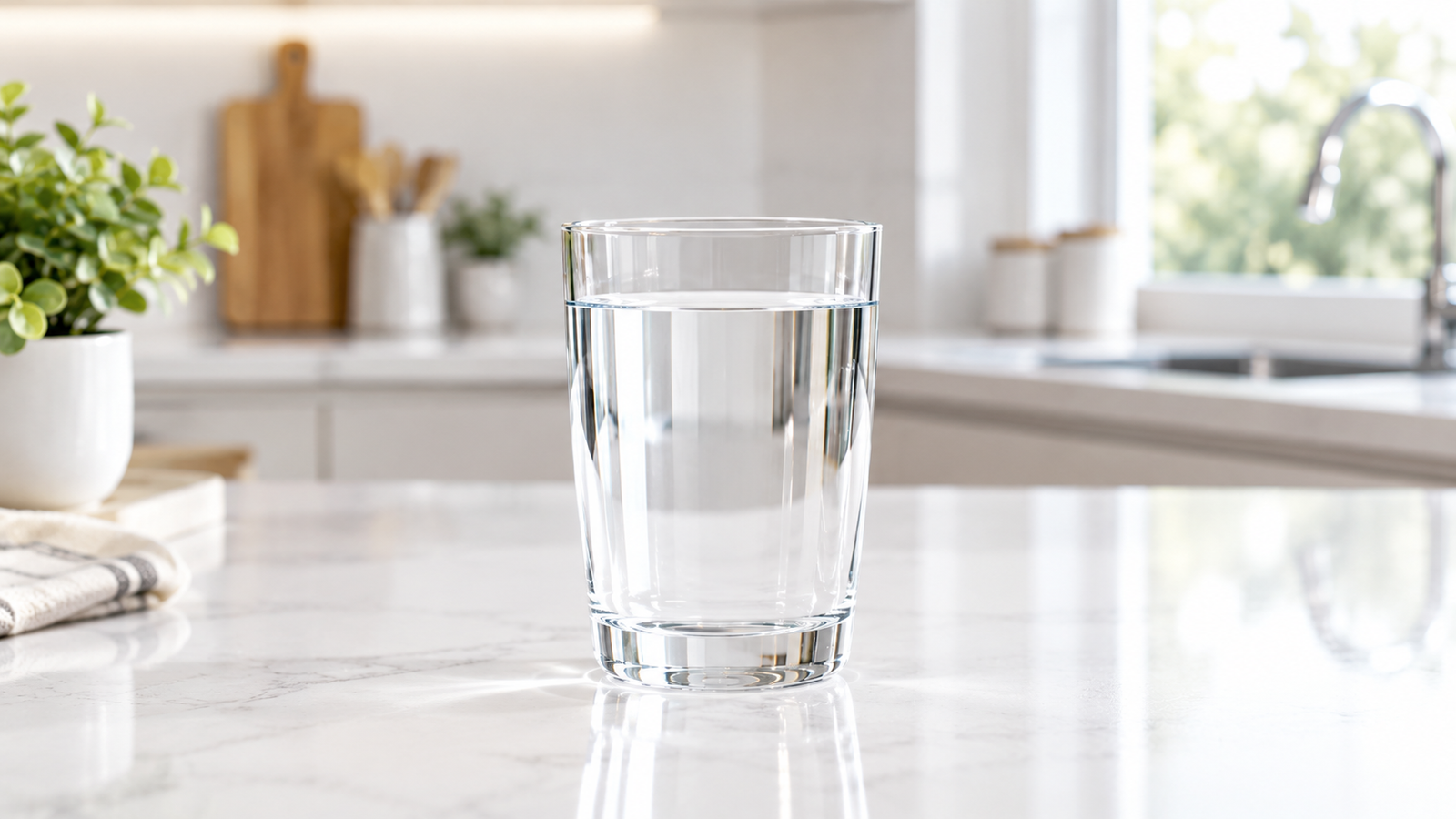 Neutral water around pH 7 concept