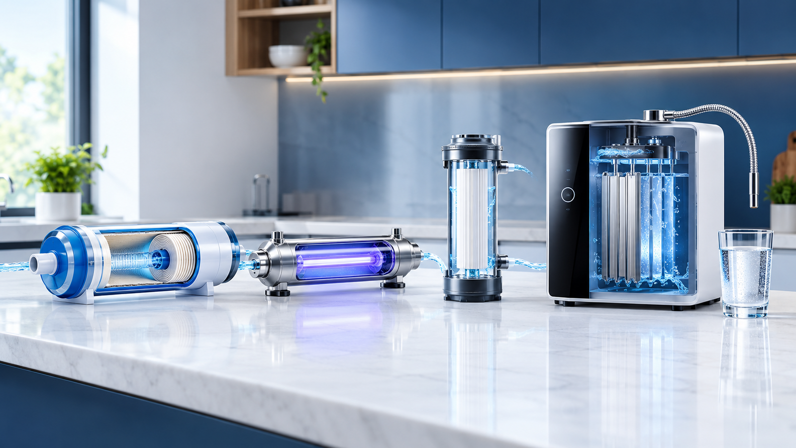 RO UV UF and water ionizer water treatment technologies